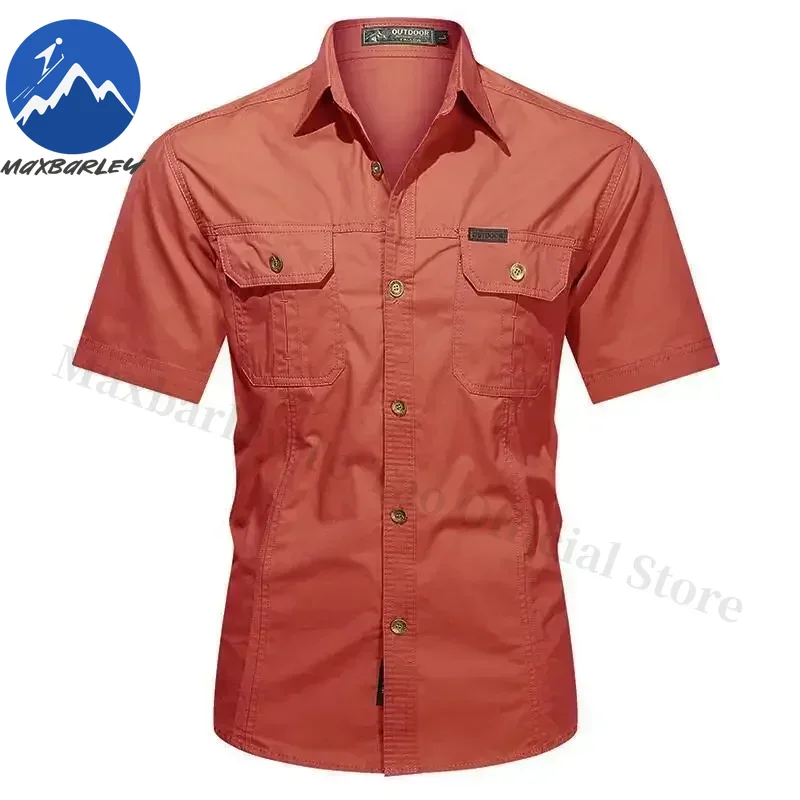 Image de Chemise Homme Coton 100% Multi-Poches - Style Rétro Décontracté