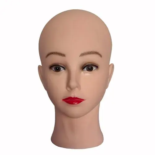 Image de Tête de Mannequin Chauve Pro pour Perruques & Coiffure