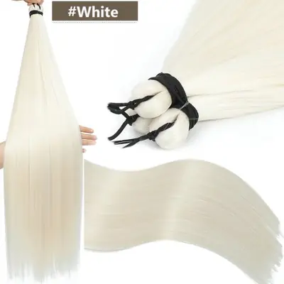 Image de Extensions Cheveux Synthétiques Blond Ombre Arc-en-Ciel