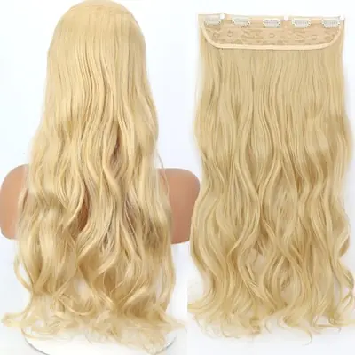 Image de Extensions Cheveux Synthétiques 32 Pouces - Clip-in Longs & Droits