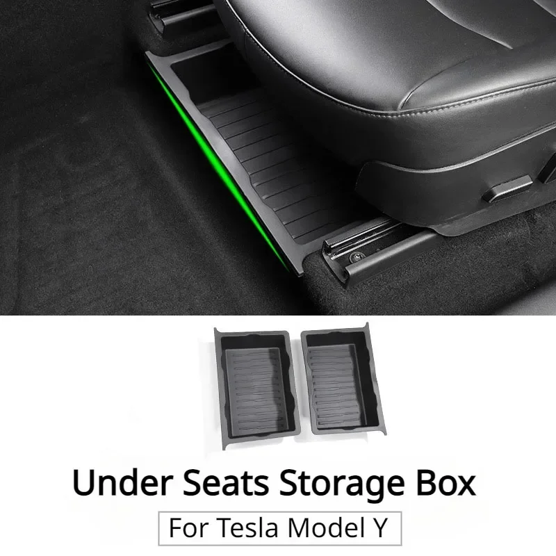 Bild von Versteckte Untersitz-Aufbewahrungsbox für Tesla Model Y (2021–2024) – TPE Schublade mit Push-Pull-Mechanismus, praktisches Ablagefach & Auto-Organizer