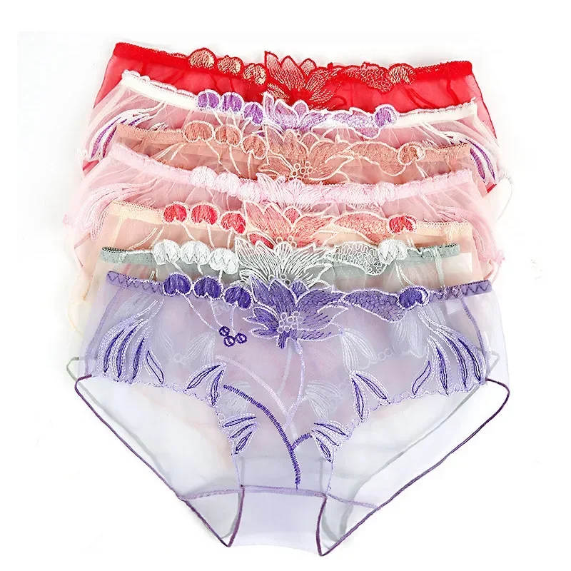Immagine di Mutandine Trasparenti Sexy in Rete Floreale