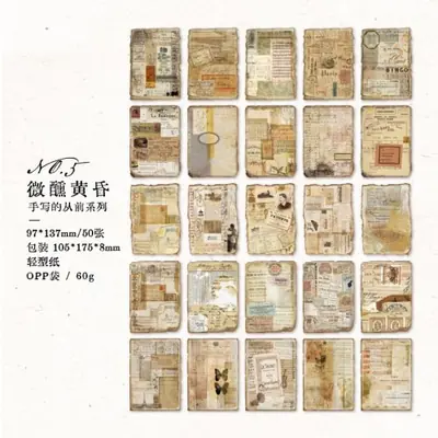 Image de Kit Scrapbooking Vintage 50 Pièces - Décoration Rétro DIY