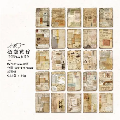 Image de Kit Scrapbooking Vintage 50 Pièces - Décoration Rétro DIY