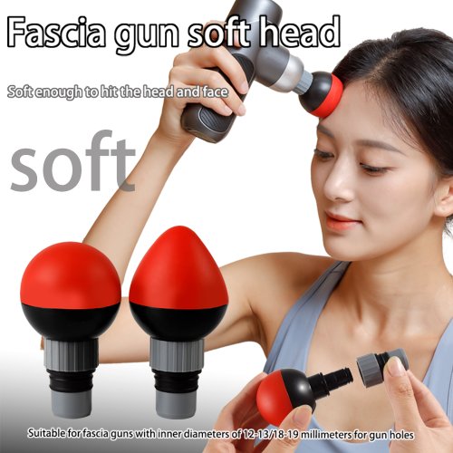 Imagen de Cabezal de Masaje con Pistola de Fascia - Accesorios Universales de 12mm y 18mm con Cabeza Suave de Silicona para Relajación Muscular Profunda