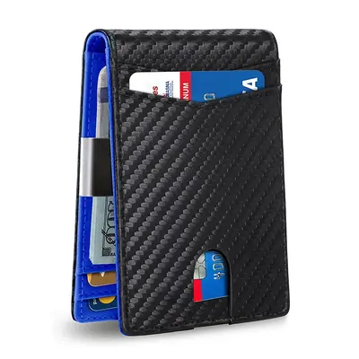 Image de Portefeuille Homme RFID Cuir & Carbone - Minimaliste et Élégant