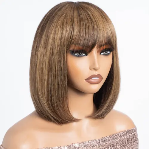 Image de Perruque Bob Courte Dentelle 3x1 Cheveux Brésiliens Remy