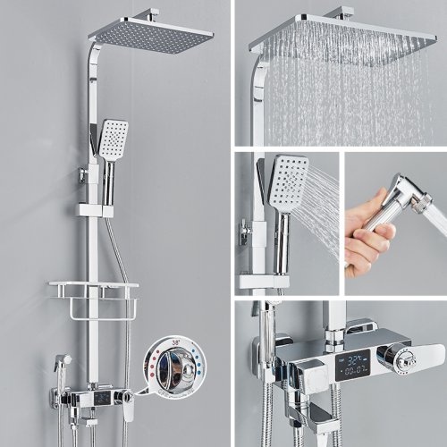 Image de Robinets de Douche Thermostatiques Numérique Noir - Design & Précision