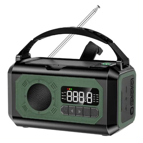 Imagen de Radio de emergencia portátil de 12000mAh AM/FM/NOAA, Radio meteorológica, manivela Solar, linterna, ...