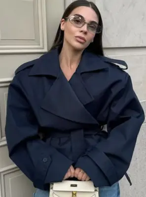 Image de Veste Chic à Lacets - Coupe Vent Élégant Automne 2025