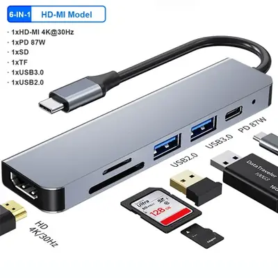 Image de Hub USB-C 4K Multifonctionnel pour Mac, iPad & PC