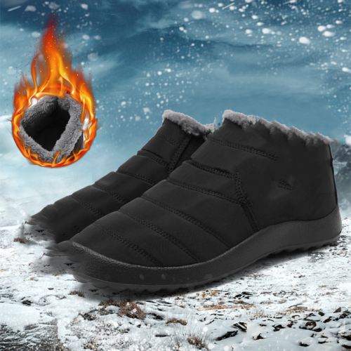 Bild von Warm und wasserdichte Unisex-Winterstiefel mit Plüschfutter – Ideale Schneestiefel für Herren und Damen