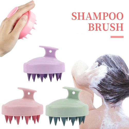 Imagen de Cepillo de Silicona para Masaje del Cuero Cabelludo con Acción Antipruriginosa y Exfoliante – Peine de Limpieza Corporal y Baño para Cuidado del Cabello y Piel