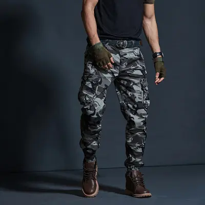 Image de Pantalons Tactiques Homme - Camouflage Multi-Poches