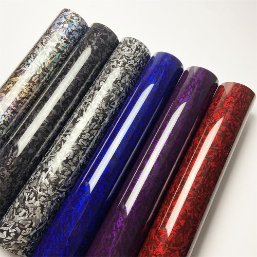 Immagine di Adesivi avvolgenti in vinile in fibra di carbonio forgiata arcobaleno Pellicola impermeabile per cambio colore Vinile adesivo per auto in carbonio forgiato per auto