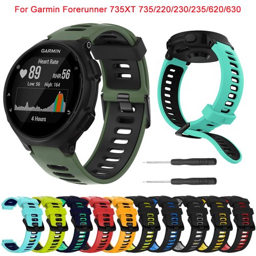 Imagen de Correa de reloj para Garmin Forerunner 735XT, pulsera de silicona para reloj inteligente Forerunner 735 220 230 235 620 630, correa de pulsera