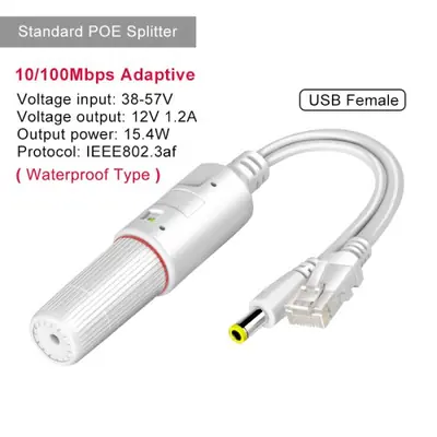 Image de Répartiteur PoE 48V vers 5V/12V - Alimentation pour Caméras IP