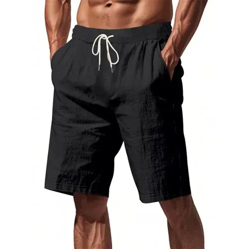 Image de Shorts Homme Lin Coton Été Respirant
