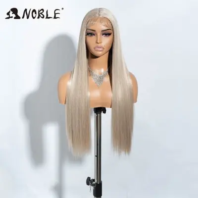 Image de Perruque Blonde Synthétique 30 Pouces - Lace Front Lisse & Noble