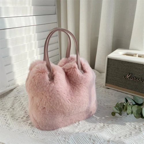 Roze bont emmer tas