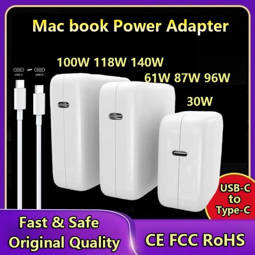 Imagen de Adaptador de corriente para cargador USB tipo C, PD, 30W, 61W, 87W, 96W, para MacBook Pro 16, 15, 13 pulgadas, nuevo Air 13 pulgadas 2020/2019/2018, funciona con tipo C