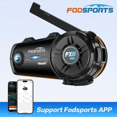 Image de Intercom Moto Bluetooth Fodsports FX8 Pro - Casque Double Puce