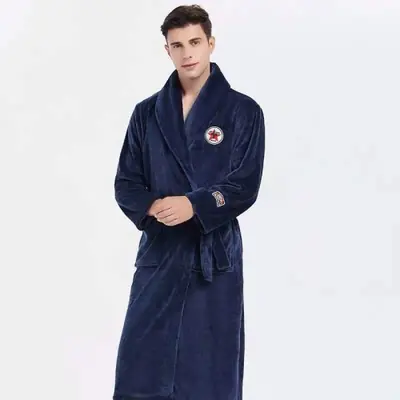 Image de Peignoir Homme Hiver Chauffant - Robe de Chambre Polaire Épaisse