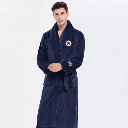 Immagine di Accappatoio da uomo di alta qualità Accappatoio invernale Maschile lungo spesso caldo in spugna di pile Asciugamano Vestaglia Coppia Accappatoi per la casa