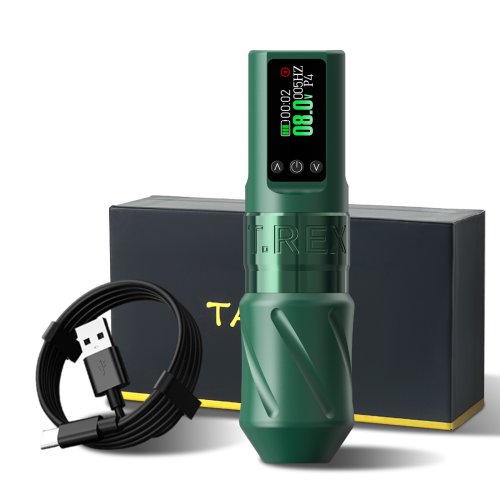 Immagine di Penna per tatuaggi multifunzionale per macchinetta per tatuaggi wireless T-Rex con batteria per tatuaggi da 1600 mAh, penna per tatuaggi rotativa, lunghezza corsa 3,5 mm