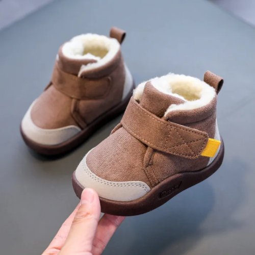 Image of Winter Baby Shoes Boys Girls Warm Plush Toddler Snow Boots 0-5 Years Kids Fashion Anti-slip Sneakers Children Shoes