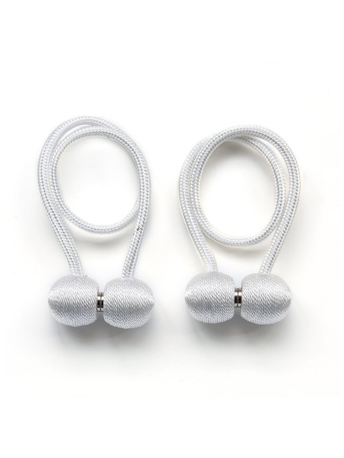 Immagine di Cinghie per Tende con Fibbie in Corda, Set di 2 Pezzi con Ganci Magnetici e Fascette per Riporre Tende da Letto - Accessori Pratici per Casa