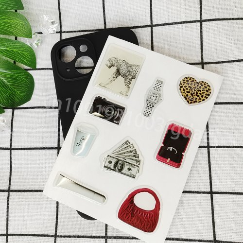 Imagen de Funda Personalizada 3D con Pegatina de Resina Epoxi para Teléfono e iPad – Diseño de Cúpula de Gel de Cristal Decorativo y Estilo DLY