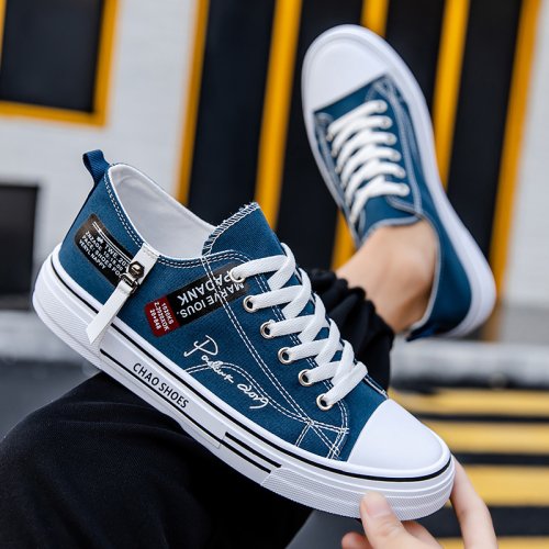 Afbeelding van 2025 zomer canvas sneakers voor heren, lage casual ademende schoenen voor tieners, trendy lichtgewicht jeugd streetwear comfortschoenen
