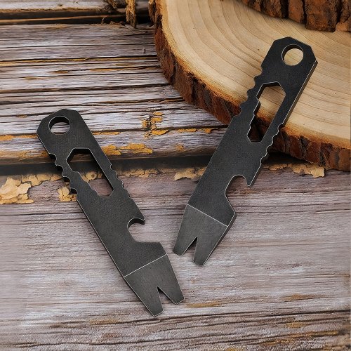 Image of Multi-Functional Stainless Steel Survival Tool with Crowbar, Screwdriver, Bottle Opener, Glass Breaker & Keychain – Compact Outdoor Emergency Multi-Tool