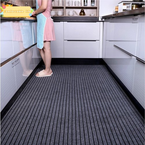 Immagine di Tappetino da Cucina Antiscivolo Lavabile in Cotone Naturale con Design a Righe – Zerbino Lungo per Corridoio, Bagno e Ingresso, Fai da Te