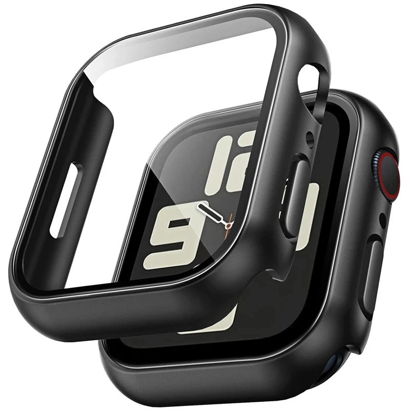 Bild von Gehärtete Glas abdeckung für Apple Watch Zubehör 45mm 41mm 44mm 40mm 42mm Displays chutz folie Apple Watch Case Serie 9 4 5 6 se 7 8