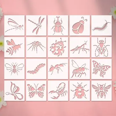 Image de Pochoirs Insectes Réutilisables - 20 Modèles