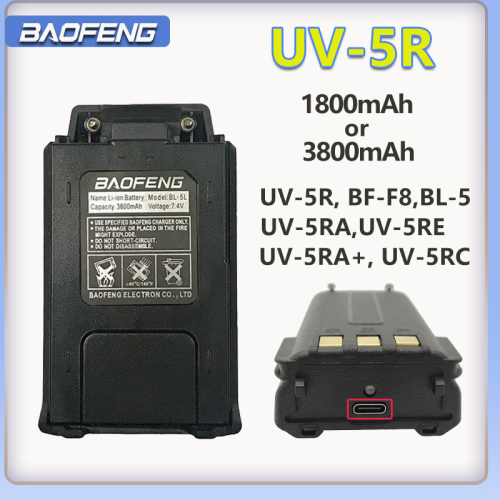 Imagen de Batería Original Baofeng UV-5R de 1800mAh - Alta Duración y Compatibilidad