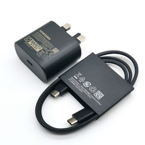 Image of 25W UK Plug Fast Charger Adapter for Samsung Galaxy Z Flip & Fold Series, S24, S23, S22, S21, S20 Ultra, FE, A15, A25, A35, A55 - Super Fast Charging Solution