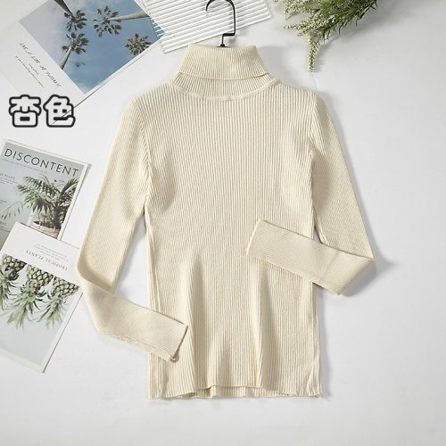 Imagen de 2026 suéter sencillo de cuello alto para mujer, jersey de moda de invierno, jersey de punto elástico...