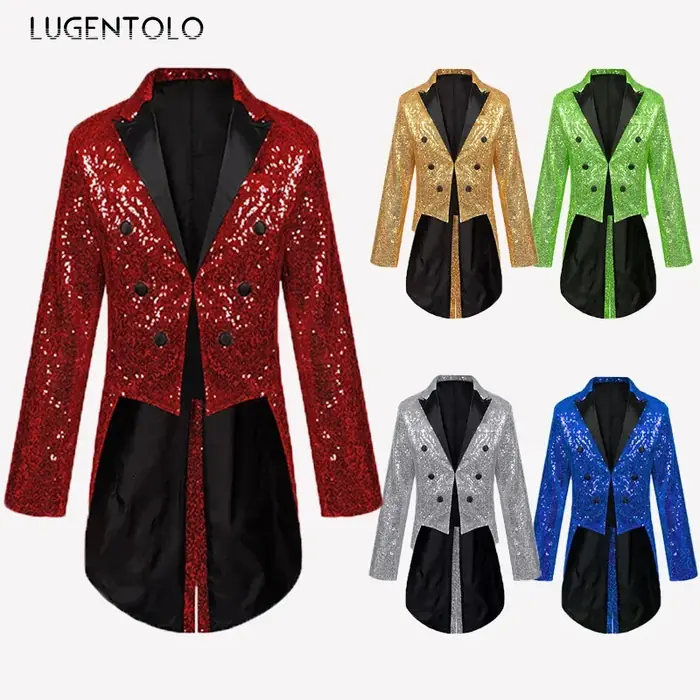 Image de Manteau de Scène Pailleté Homme - Style Steampunk & Renaissance
