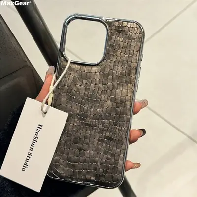 Coque iPhone Luxe Croco Brillante - Protection Antichoc