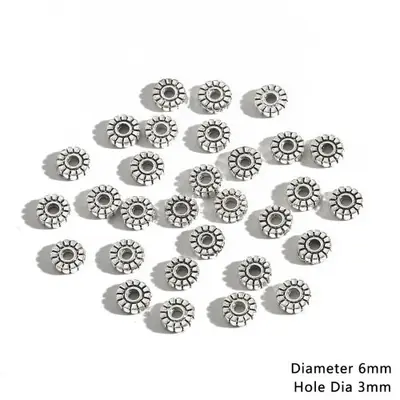 Image de Perles d'Espacement Argentées - Fleur, Tube & Breloques pour Bijoux
