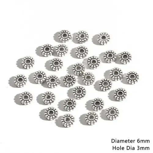 Image de Perles d'Espacement Argentées - Fleur, Tube & Breloques pour Bijoux