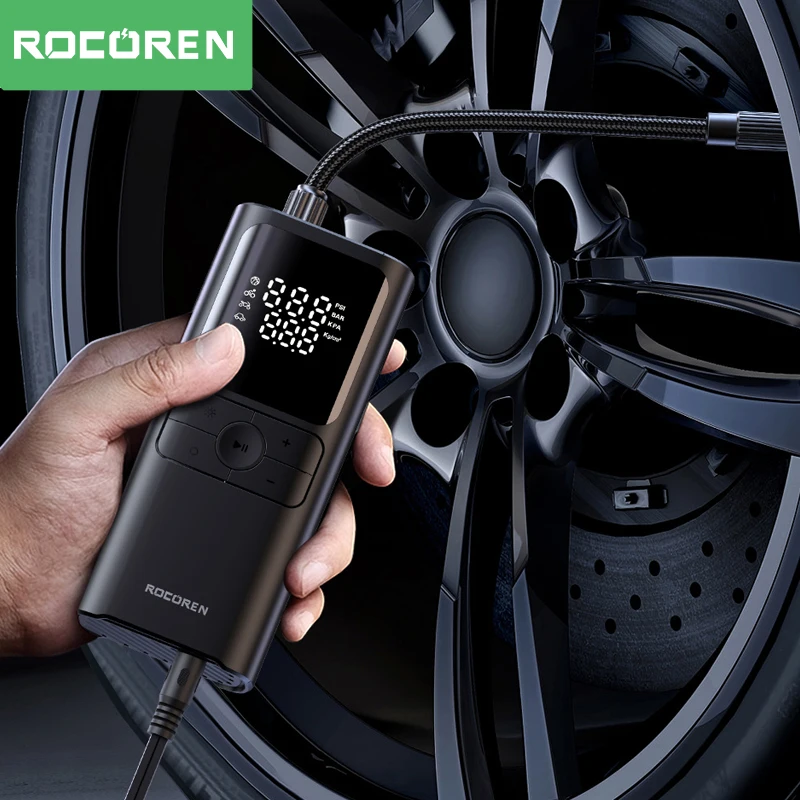 Immagine di Gonfiatore Portatile 12V Digitale per Auto, Moto e Biciclette