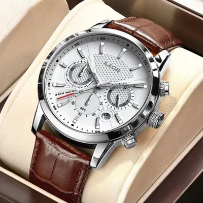 Image de Montre Homme Sportive Élégante - Quartz Etanche Cuir