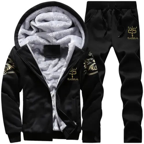 Image de Survêtement Homme Automne Hiver - Ensemble Chaud et Décontracté