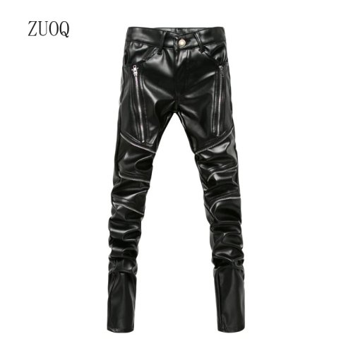 Image de Pantalon Biker en Cuir PU Homme - Style Moto & Urbain