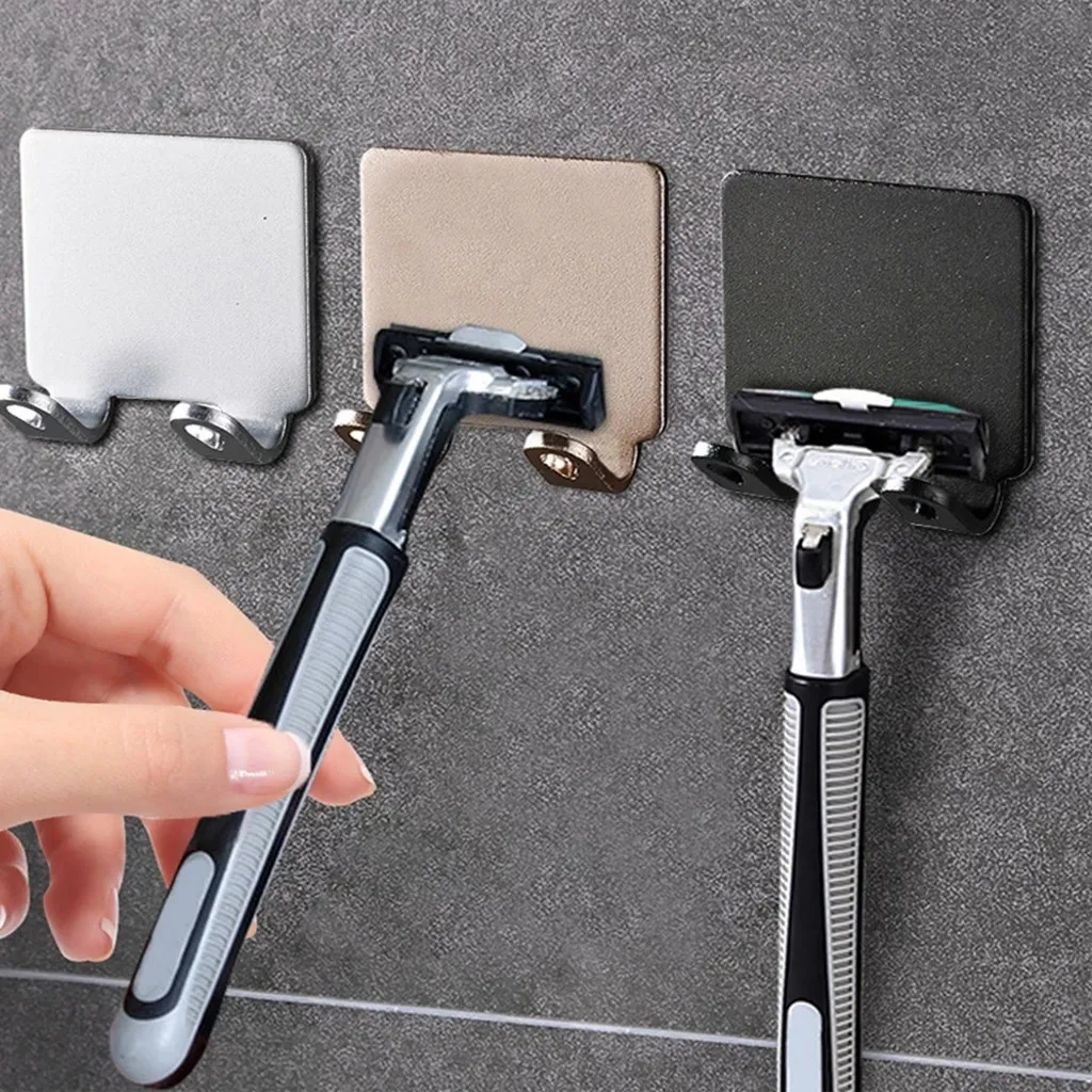 Afbeelding van RVS Scheermeshouder met Opberghaak voor Badkamer – Muurmontage Scheerapparaatplank met Gratis Scheermesrek en Organisatieaccessoires voor Mannen