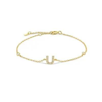Image de Bracelet en Argent Sterling avec Initiale - Bijou de Luxe
